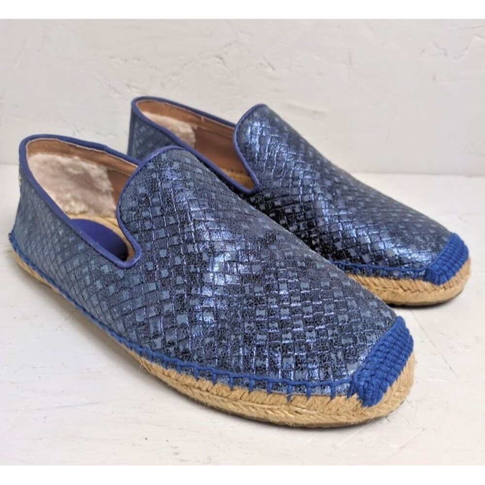 Ugg Australia Sandrinne Women's 6 Metallic Basket Blue Espadrille Flats